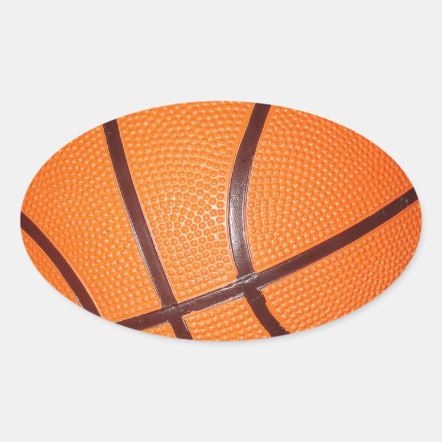 Basketball Close-Up Texture Skin Oval Sticker (Front)