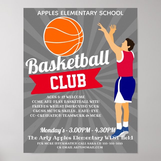 basketball Club tournament school sports Poster (Front)