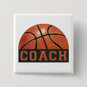 Basketball Coach 15 Cm Square Badge