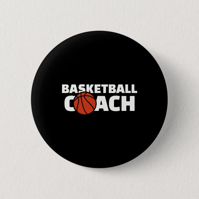 Basketball coach  6 cm round badge (Front)
