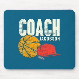 Basketball coach add name t shirt mouse mat