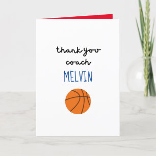 Basketball Coach Appreciation Card, Thank You Card