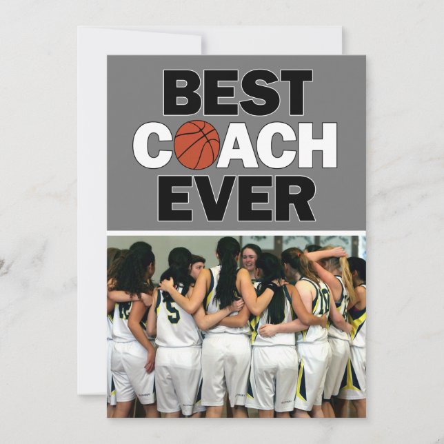 Basketball Coach Best Ever Custom Photo Thank You (Front)