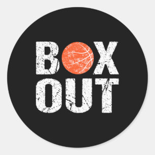 Basketball Coach Box Out Saying Novelty Gift Classic Round Sticker