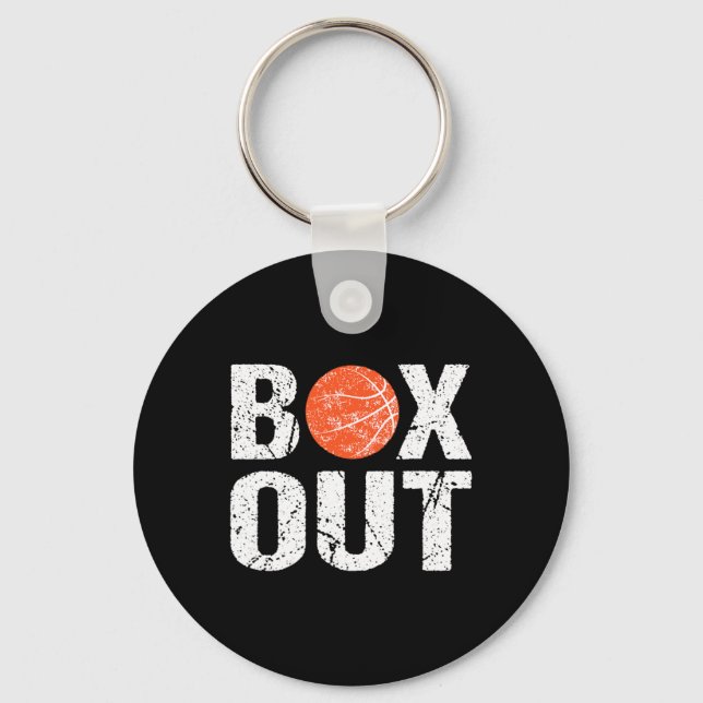 Basketball Coach Box Out Saying Novelty Gift  Key Ring (Front)