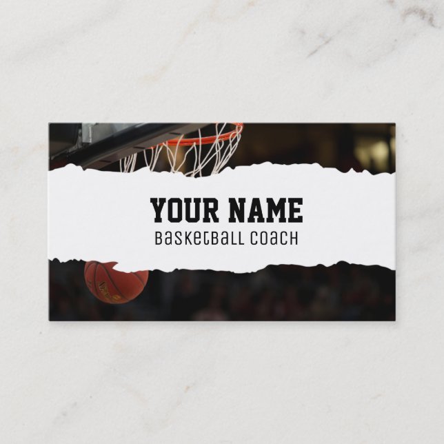 Basketball Coach  Business Card (Front)