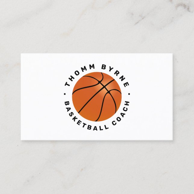 Basketball Coach  Business Card (Front)