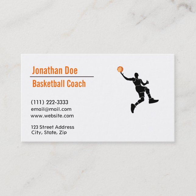 Basketball Coach Business Card (Front)