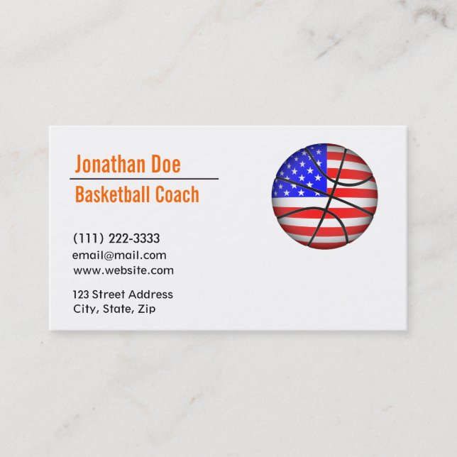 Basketball Coach Business Card (Front)