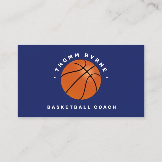 Basketball Coach  Business Card (Front)