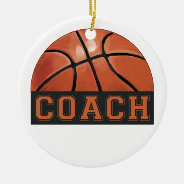 Basketball Coach Ceramic Tree Decoration (Front)