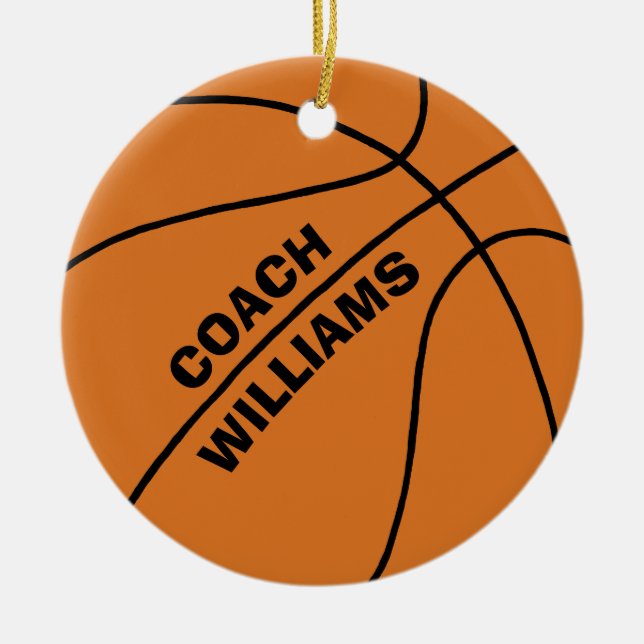 Basketball Coach Ceramic Tree Decoration (Front)