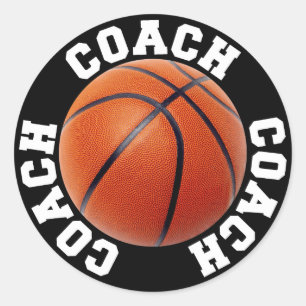 Basketball Coach Classic Round Sticker