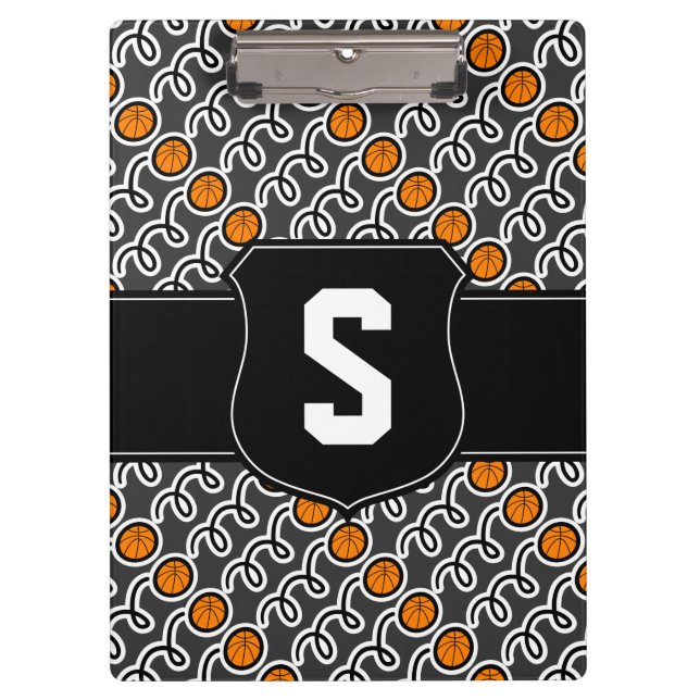 Basketball coach clipboard | Personalised monogram (Front)