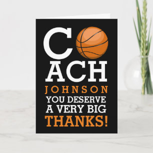 Basketball Coach Custom Bold Thank You Card