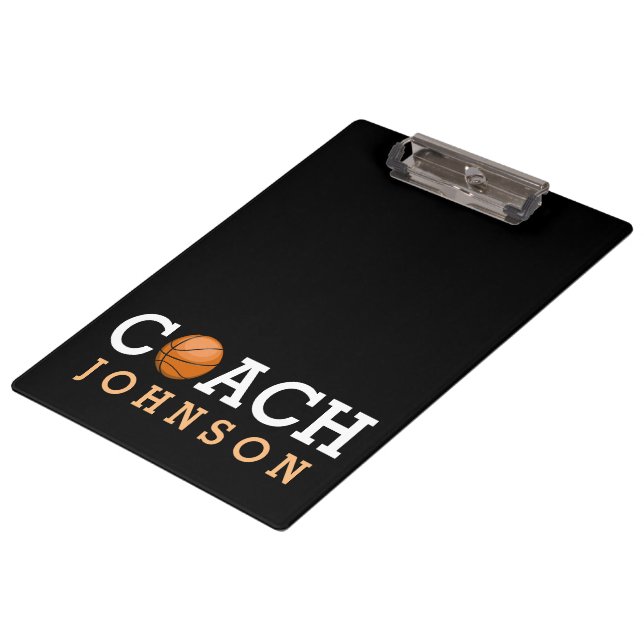 Basketball Coach Custom Name Clipboard (Angled)