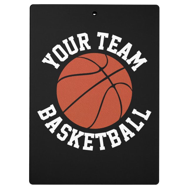 Basketball Coach Custom Team Name Sports Clipboard (Back)