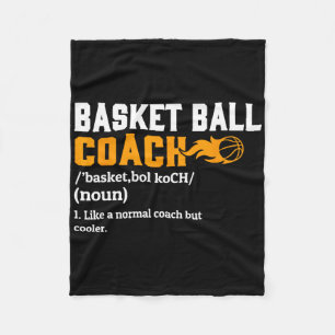Basketball Coach Definition Gift Fun Basketball Co Fleece Blanket