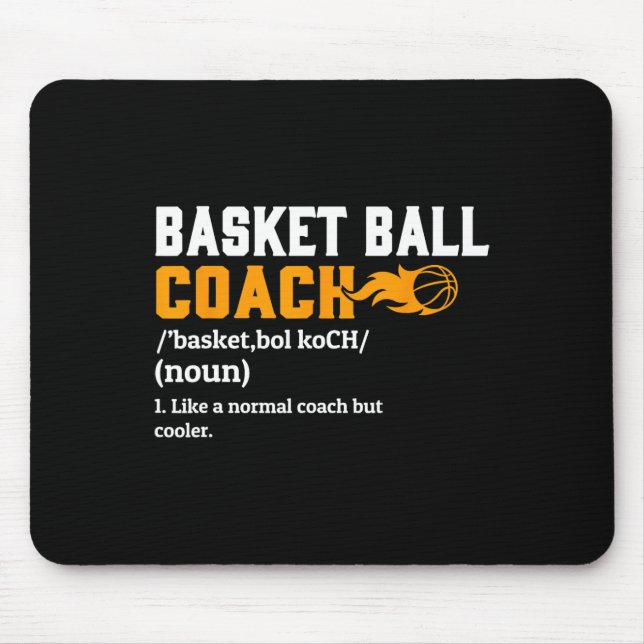 Basketball Coach Definition Gift Fun Basketball Co Mouse Mat (Front)