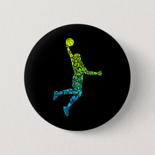 Basketball Coach Dunking Kids Men Boys Basketball 6 Cm Round Badge