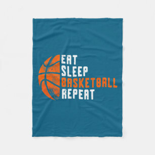 Basketball Coach Eat Sleep Basketball Repeat Baske Fleece Blanket