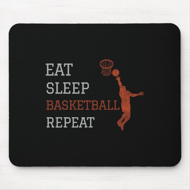 Basketball Coach Eat Sleep Basketball Repeat Baske Mouse Mat (Front)