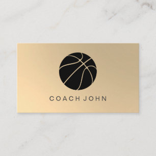 Basketball Coach Gold Faux Business Card