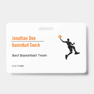 Basketball Coach ID Badge