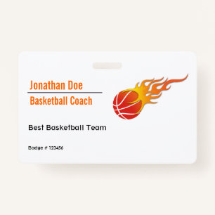 Basketball Coach ID Badge
