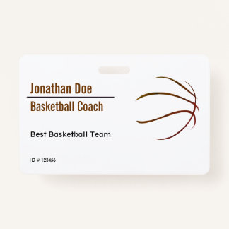 Basketball Coach ID Badge
