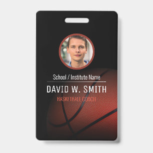 Basketball Coach ID Badge