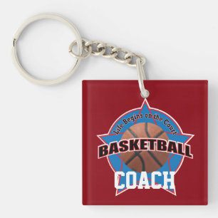 Basketball Coach Life Begins Key Ring