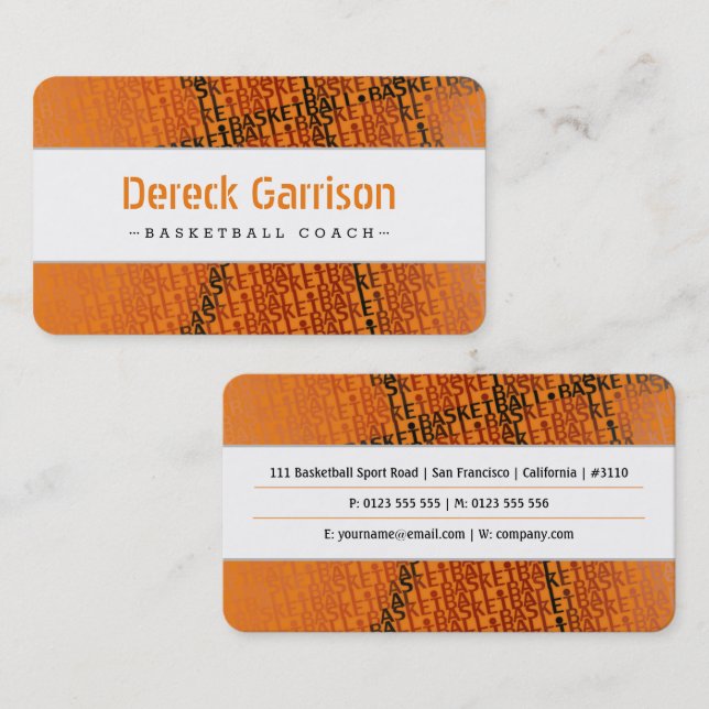 Basketball Coach | Modern Sport Business Card (Front/Back)