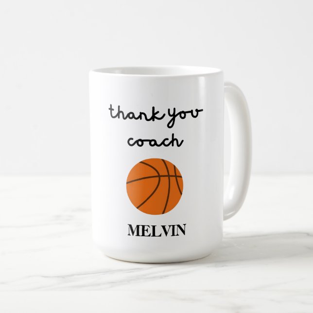 Basketball Coach Mug, Sports Gift, Thank You Gift, Coffee Mug (Front Right)