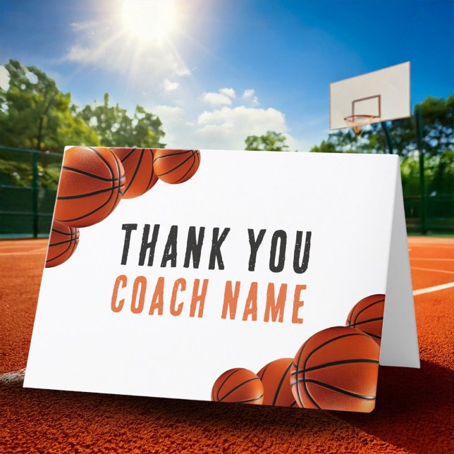 Basketball Coach Name  Thank You Card (Creator Uploaded)