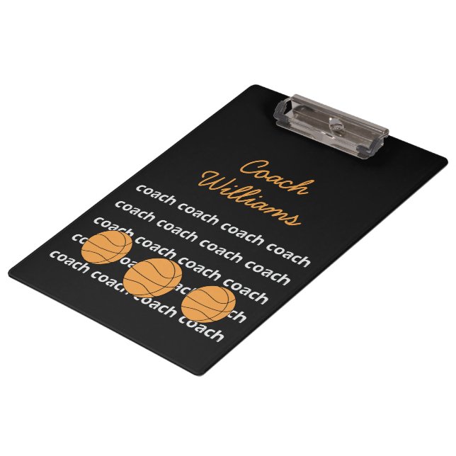 Basketball Coach Personalised Clipboard (Angled)