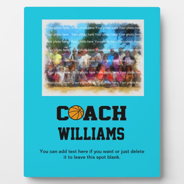 Basketball Coach - Personalised Plaque (Front)