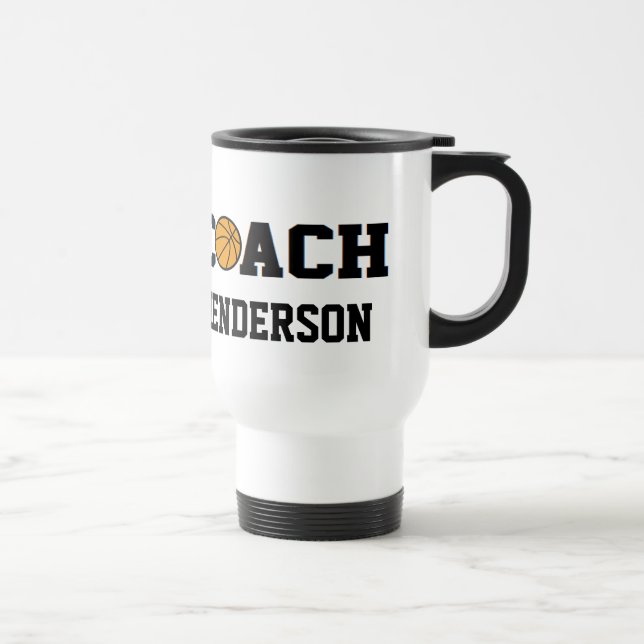 Basketball Coach - Personalised Travel Mug (Right)