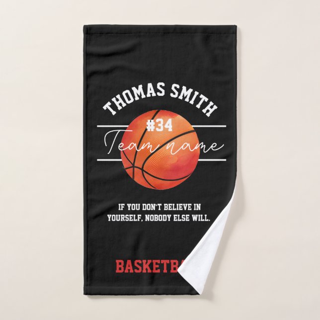 basketball coach player team hand towel (Hand Towel)