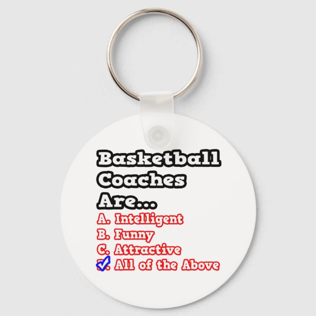 Basketball Coach Quiz...Joke Key Ring (Front)