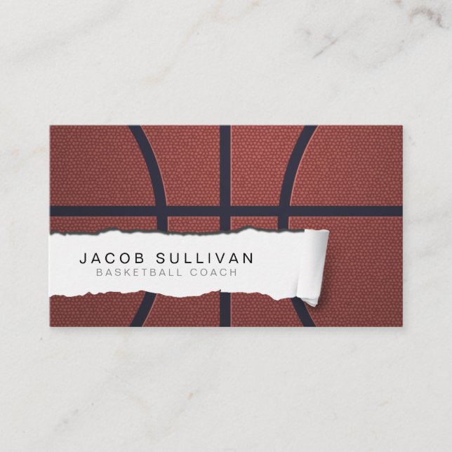 Basketball Coach Scout Professional Sports Busines Business Card (Front)