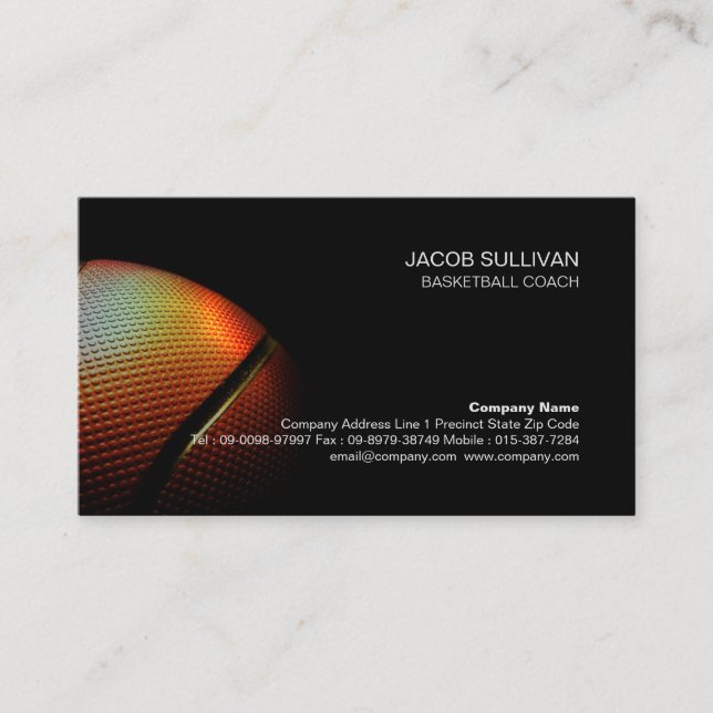 Basketball Coach Scout Professional Sports Business Card (Front)