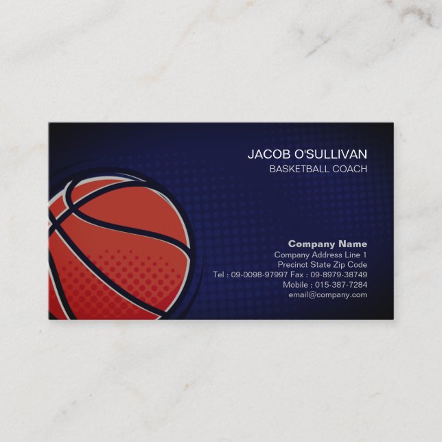 Basketball Coach Scout Professional Sports Business Card (Front)