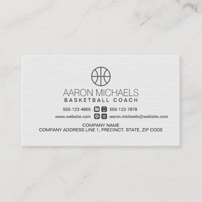 Basketball Coach Scout Professional Sports Business Card (Front)
