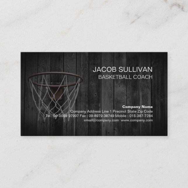 Basketball Coach Scout Professional Sports Business Card (Front)