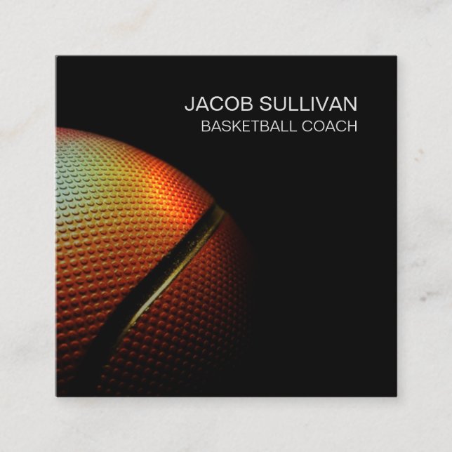 Basketball Coach Scout Professional Sports Square Business Card (Front)