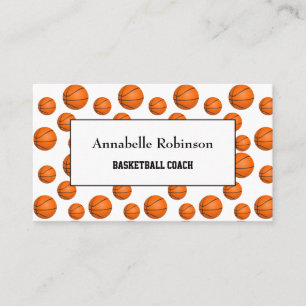 Basketball coach sport orange business card