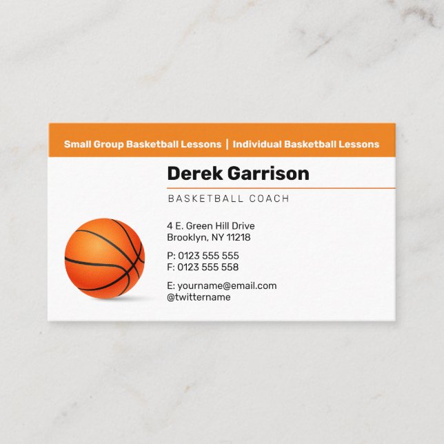 Basketball Coach | Sport Trainer Business Card (Front)