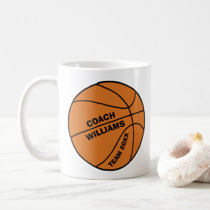 Basketball Coach Sports Team Year Monogrammed Coffee Mug
