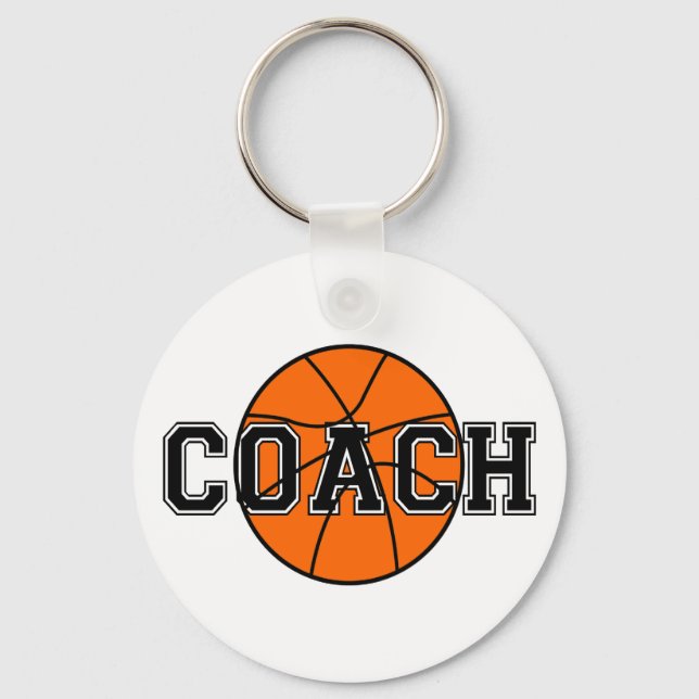 Basketball Coach T-shirts and Gifts. Key Ring (Front)